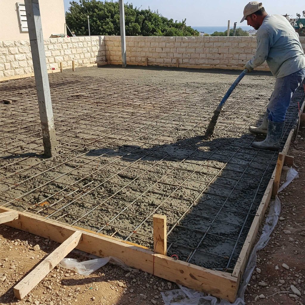 יציקות בטון בחצר